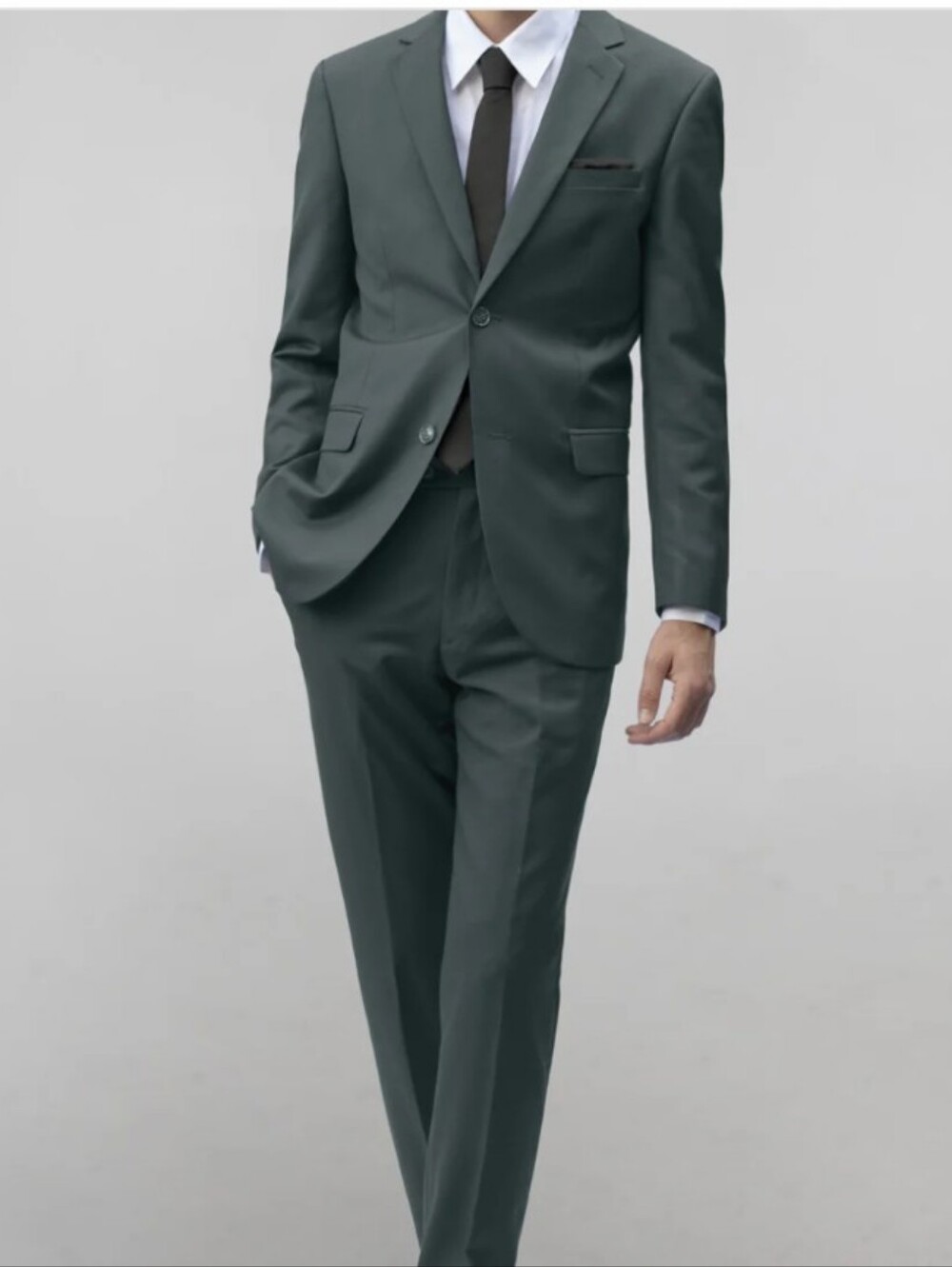 Men's Classic Olive Green Two-Piece Suit - Slim Fit